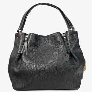 Burberry Maidstone Medium Black-Leather Peek Canvas Check Shoulder Bag